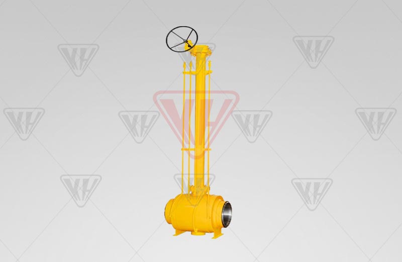 Directly buried lengthening rod full welded ball valve